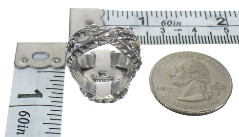 Sterling Silver And Southwest Turquoise Ring Size 6-3/4 RX62028